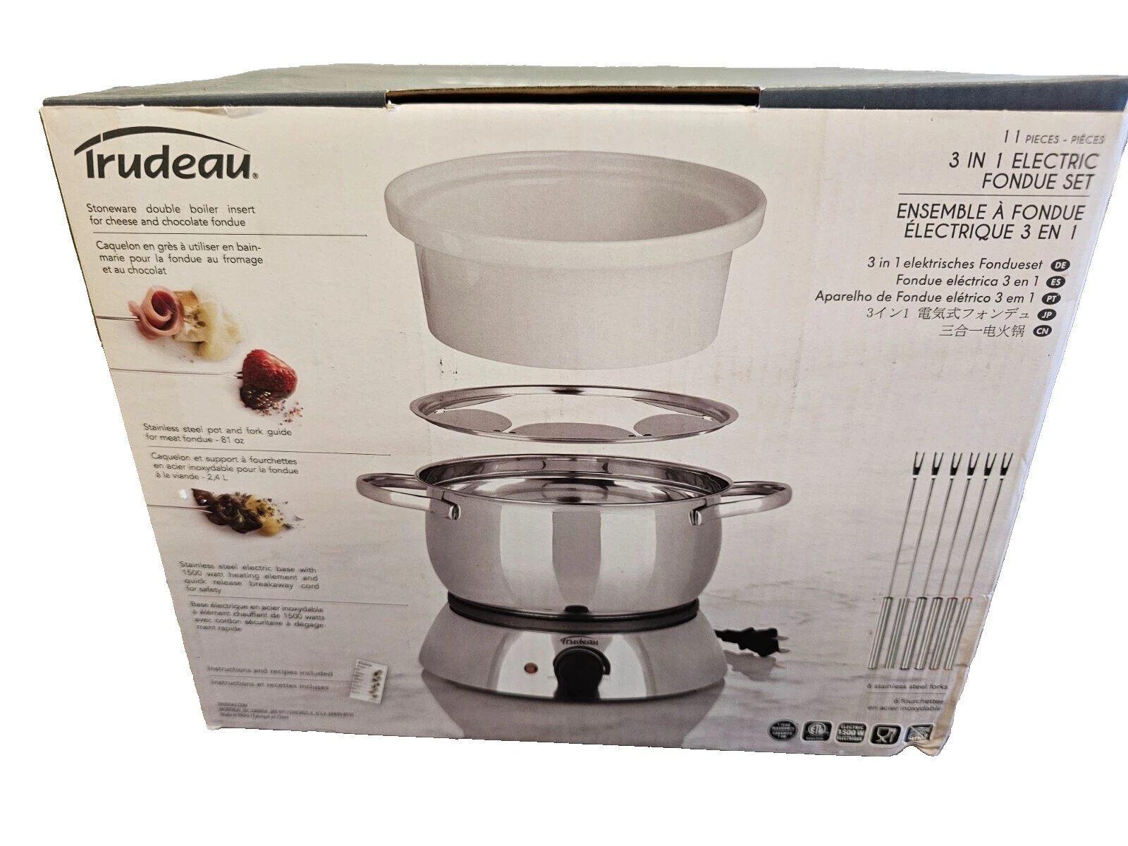 Trudeau Stainless Steel Electric Fondue Sets