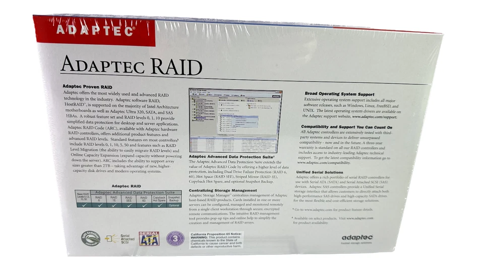 New Adaptec ASR-3085 256MB 8-Port 3Gb/S SATA SAS Raid Controller PCIE 2251600-R - Image 2 of 2