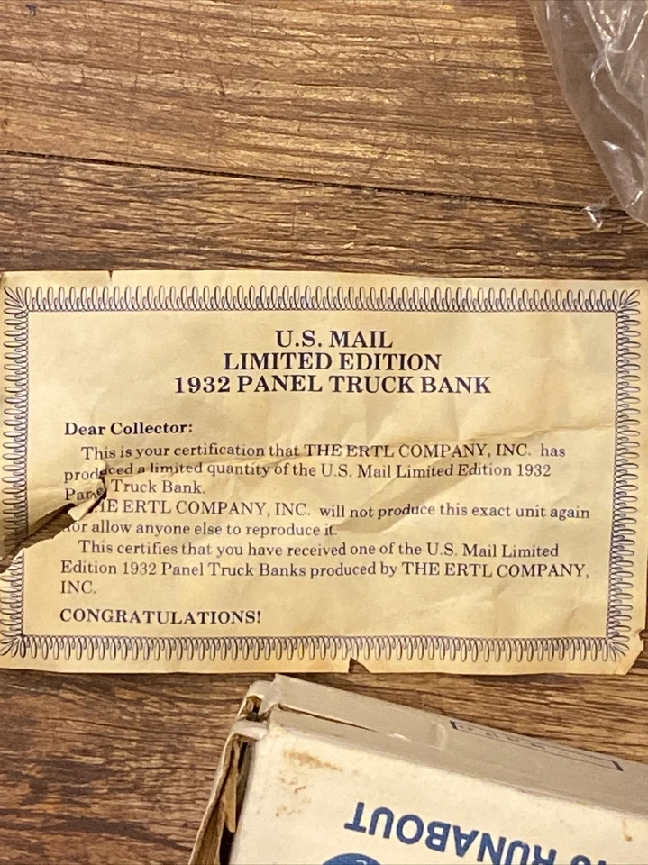 Ford 1989 ERTL 1932 banco de camión con panel de correo de EE. UU., nuevo Foto 3 de 4