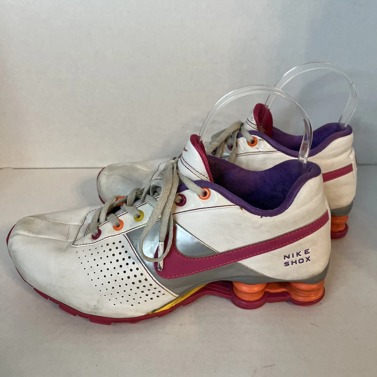Nike Shox Youth Girls 318145 186 Size 7Y White Pink Multicolored