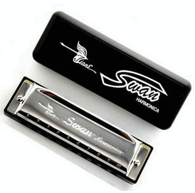 Reed Strumento Swan G Tono 10 Fori Blues Harp Armonica Con La - Foto 5