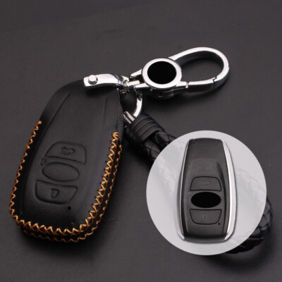 Leather Car Key Fob Case Cover For Subaru BRZ Forester Impreza