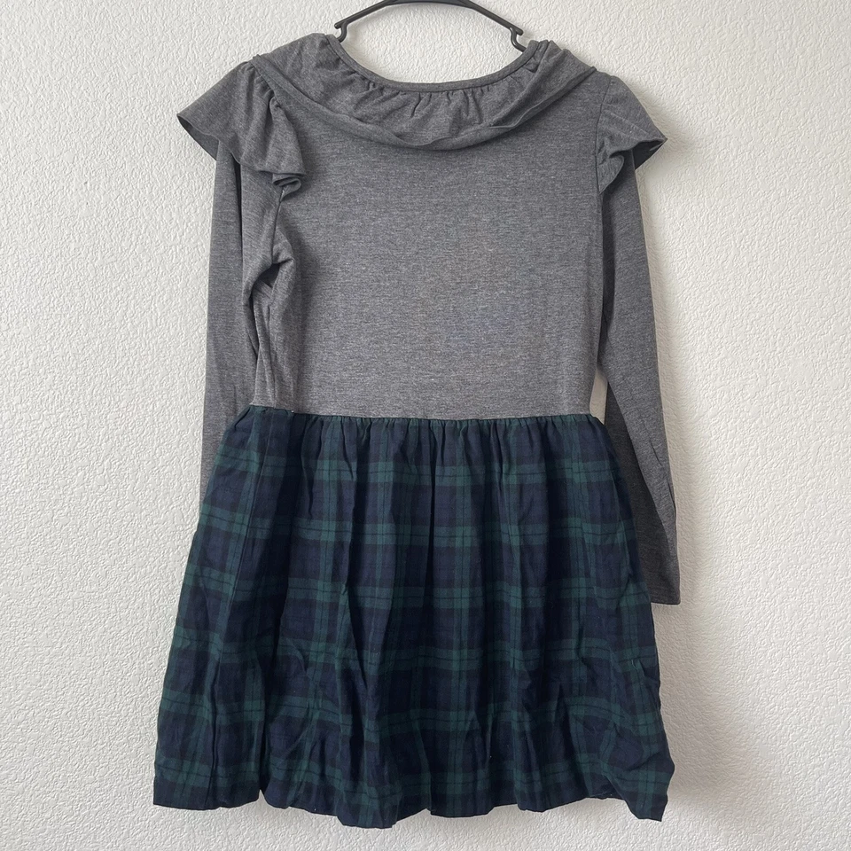 Vestido a Cuadros Chasing Fireflies Jóvenes Niñas Talla XL (14/16) Gris/Verde Borde con Volantes Foto 2 de 4
