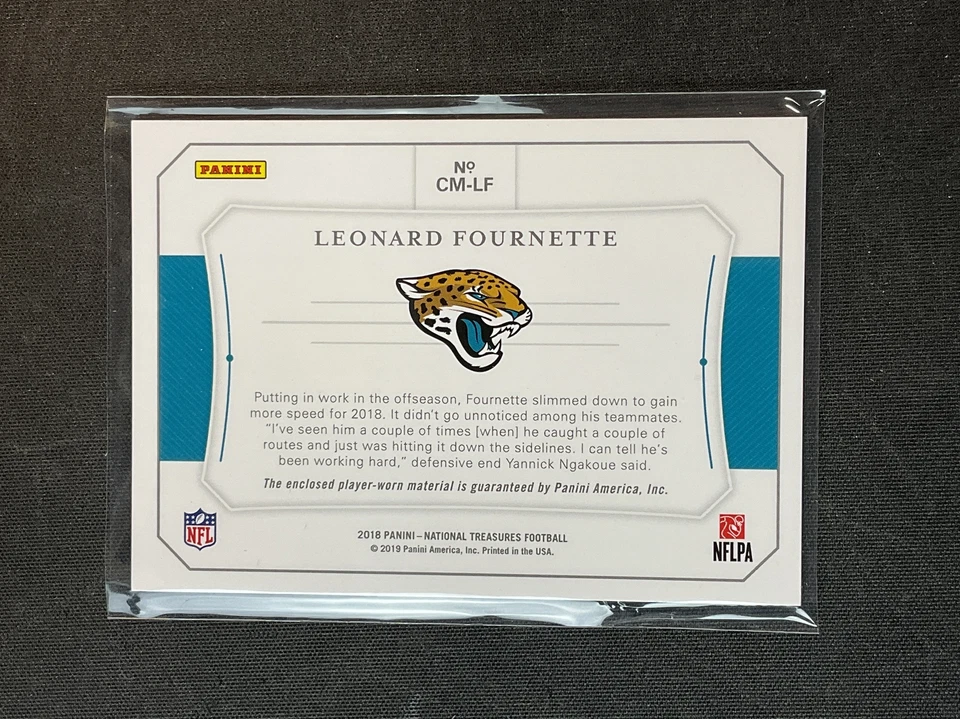 2018 National Treasures #CM-LF Leonard Fournette Jacksonville Jaguars Patch /99 - Image 2 of 2