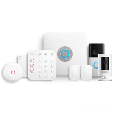 Ring Alarm Security System 8 Piece Kit Sensors and 2nd Gen Ring Video Doorbell