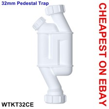 32mm Straight Through Kidney Trap with Cleaning Eye 1¼" Pedestal Trap for Basin