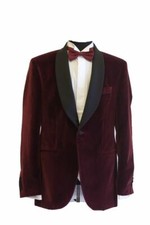 Mens Luxury Burgundy Velvet Jacket Classic Party Wear Wedding Dinner Blazer Coat