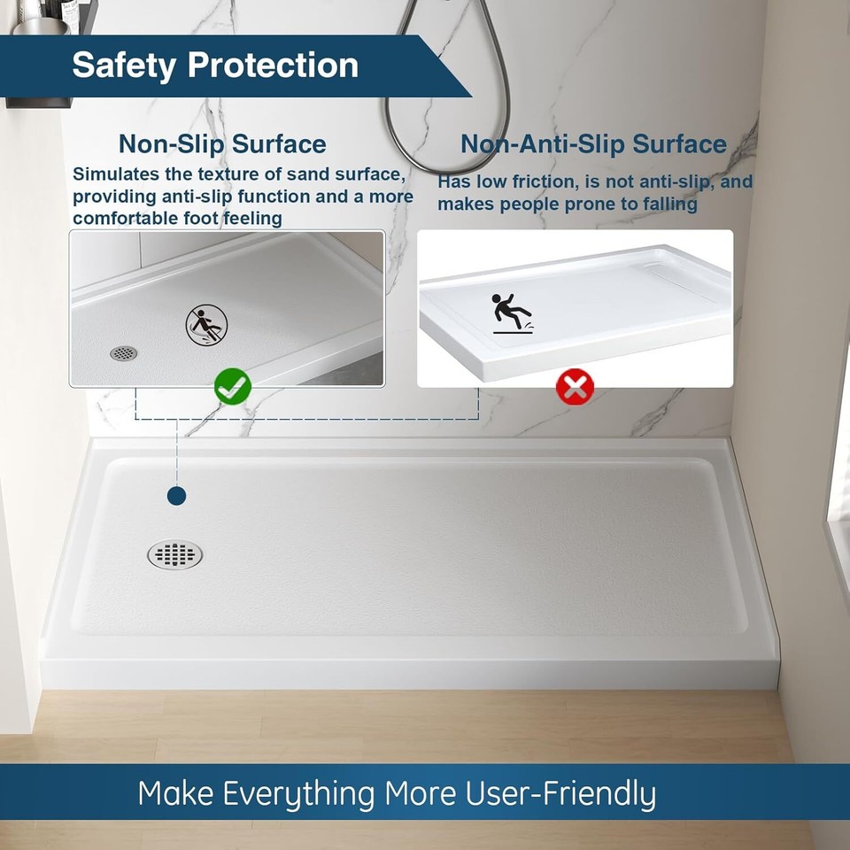 42 X 32 Shower Base Left Drain