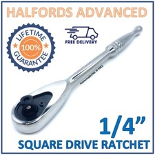 Halfords Advanced 1/4" Square Drive 5.5" 100Teeth Ratchet Handle - New Free P&P