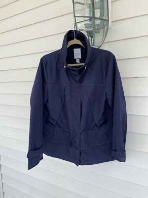 Nautica Navy Blue Rain Jacket Women Size Large