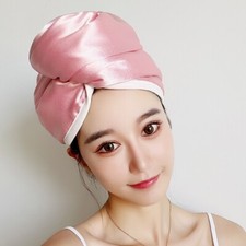 1X Silky Shiny Hair Drying Cap Luxury Thick Towel Hat Fast Absorbent Shower New