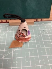 ceramic clay pottery hand bell painted wind chime