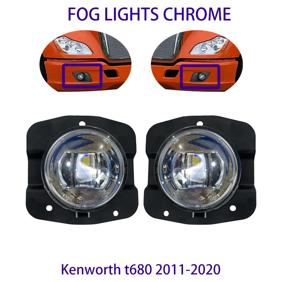 Kenworth T680 Full LED Performance Fog Lights Pair 2011-2020 - Image 2 of 4