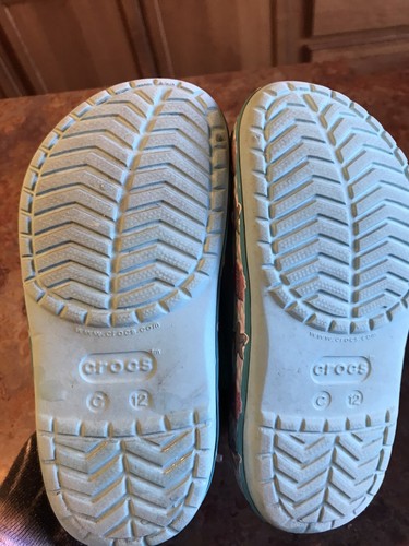 Kids Size C12 Crocs Mermaid Tail Seashells Starfish Light Blue Pink Clogs Shoes - Picture 8 of 8