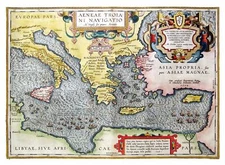 Historic Nautical Map - Mediterranean Sea - Ortelius 1594 - 31.37 x 23