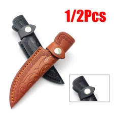 1/2-Pack Leather Sheath Small Fixed Blade Straight Knife Sheath Scabbard Pouch