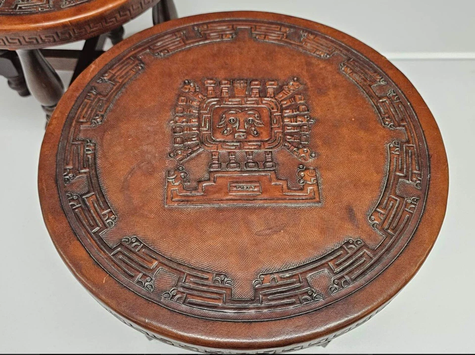 Maravilloso Juego de Mesa de Centro Moderna Mediados de Siglo Cuero 5 Piezas Único Angel Pazmino Foto 4 de 4