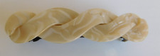 Tortoise Shell BARRETTE MARKED "CLIP PARIS" Made in FRANCE 3.5" Braided Vintage