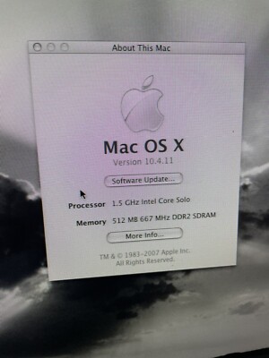 八6413【未使用品】 Apple Mac mini A1176 Apple A1176 Mac Mini Intel Core Solo 1.5GHz 512 Mb RAM 60GB HD