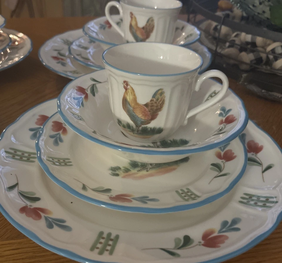 Juego Gallo Rojo Noritake Colección Época Set Pollo Para 4 Foto 3 de 4