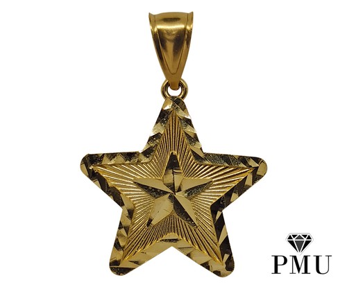 10K Yellow Gold Star Pendant Fine 