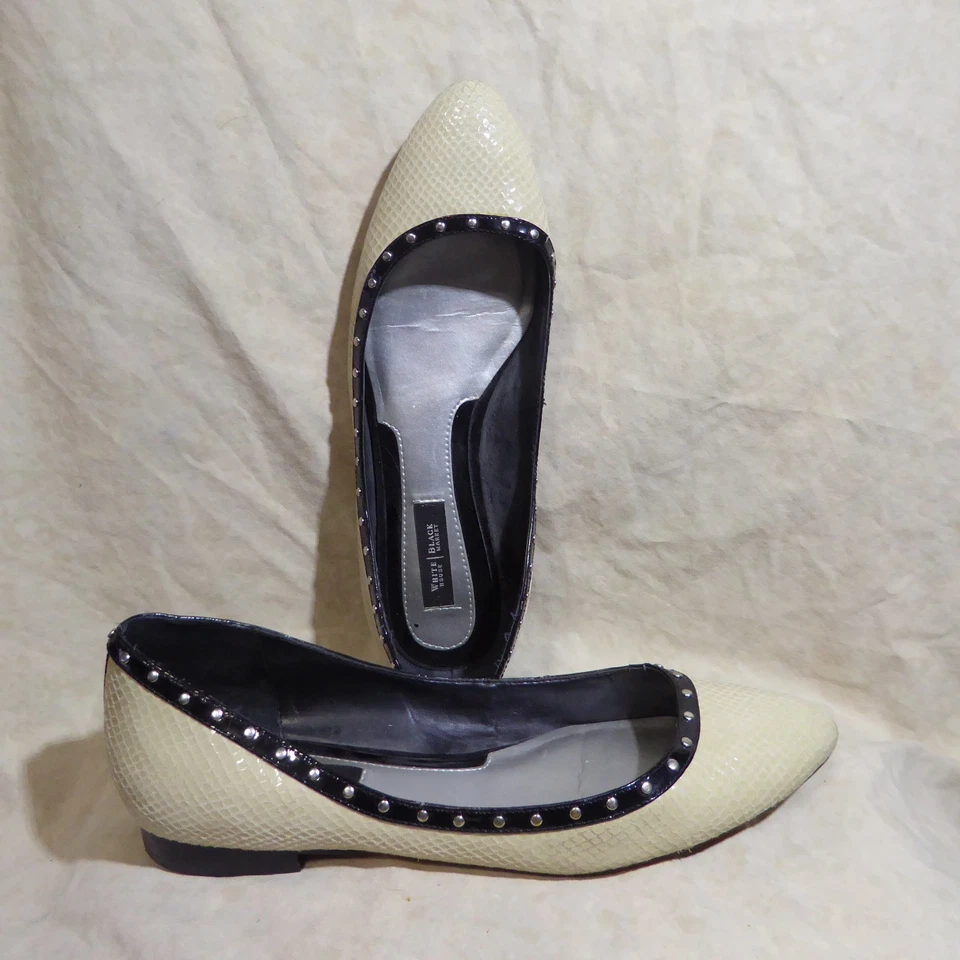 🩰 Белый дом | Балетки Black Market 8,5 М слоновая кость кожа рептилий; детали - Изображение 2 из 4