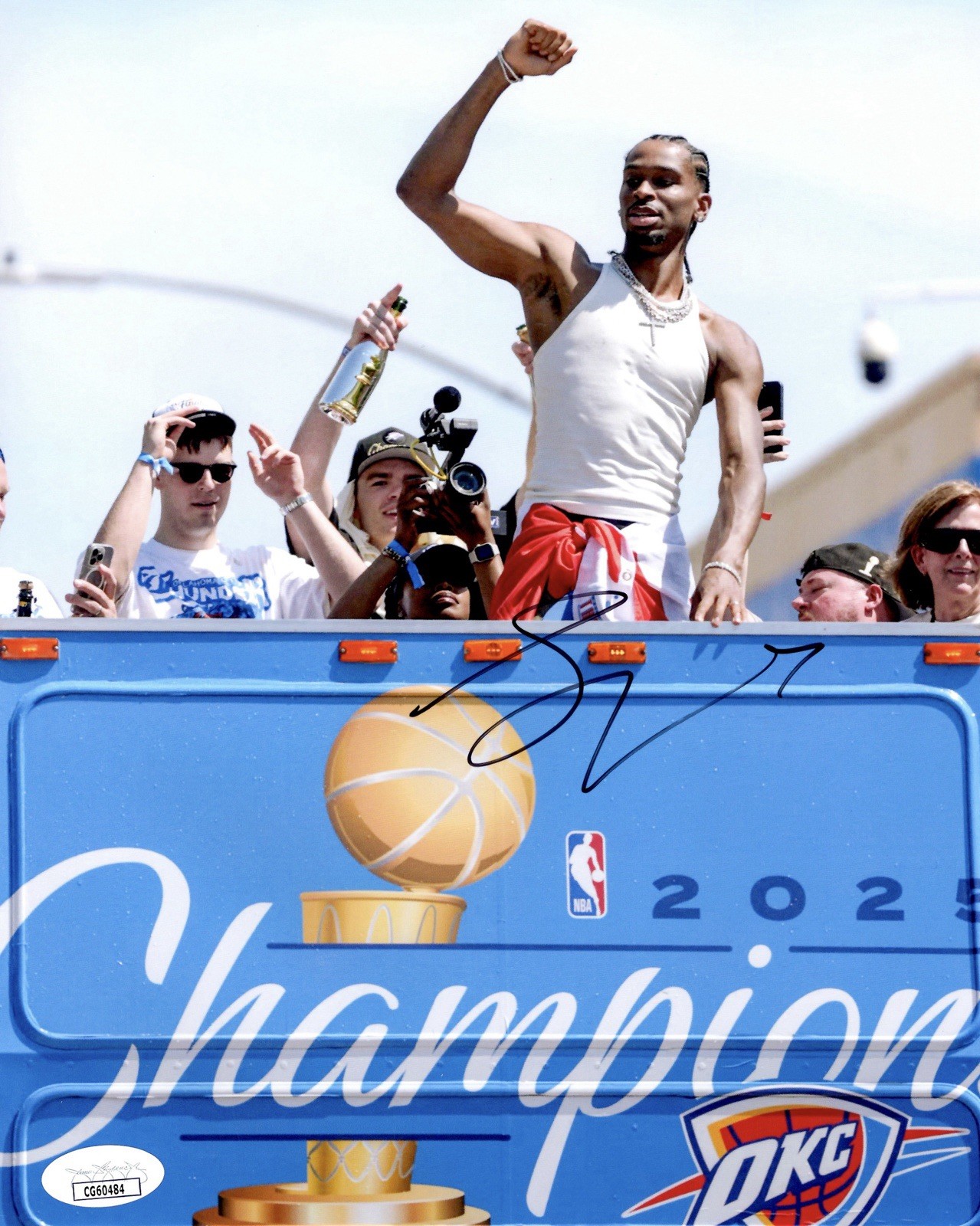 Shai Gilgeous Alexander Autographed Signed Oklahoma City Thunder 8x10 Photo 2025 NBA Finals PARADE MVP JSA COA 