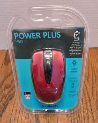 Logitech Power Plus M525 Wireless Mouse - Red SEALED NEW