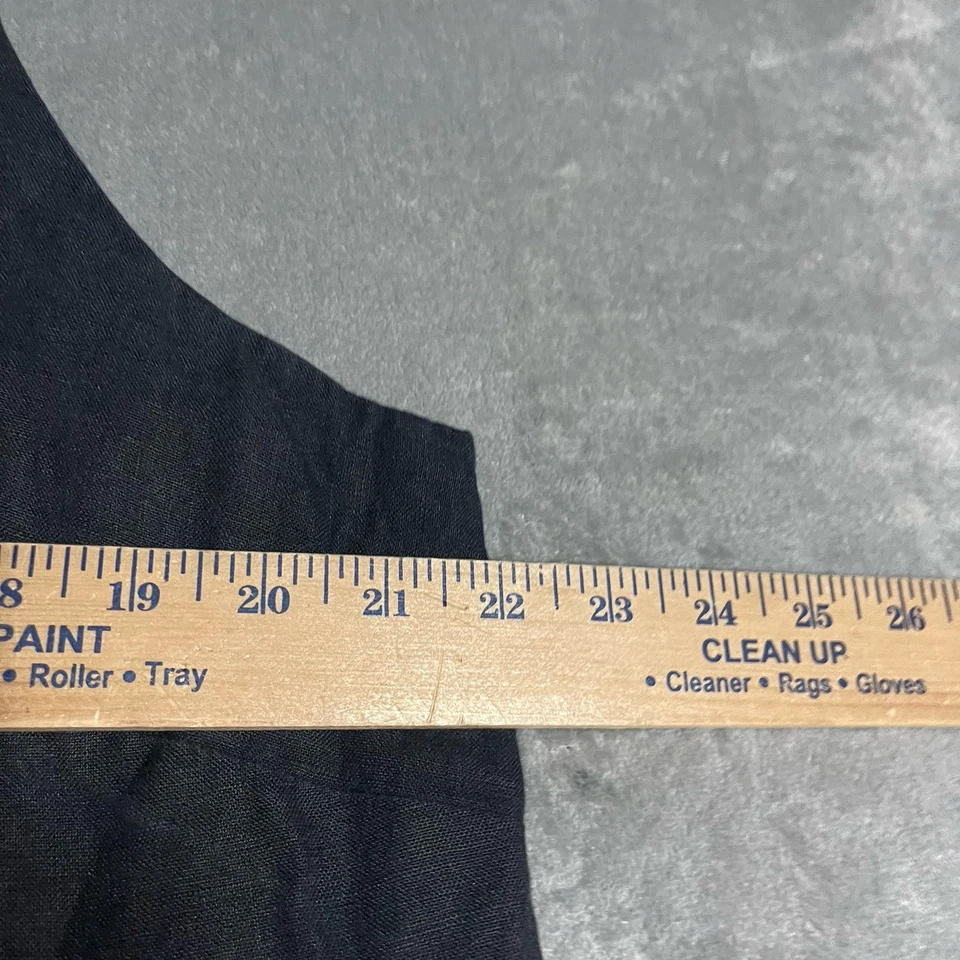 Vestido de lino J Crew para mujer 2X negro mini sin mangas cambio jersey Lagenlook Boho Foto 3 de 4