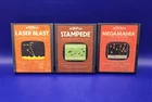 3 Vintage Atari Games ~ LASER BLAST, STAMPEDE, & MEGAMANIA (Tested & Working) 🕹