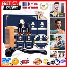 Beard Growth Kit for Men with Beard Growth Oil 2 Packs, Balm, Comb, Beard Mas...