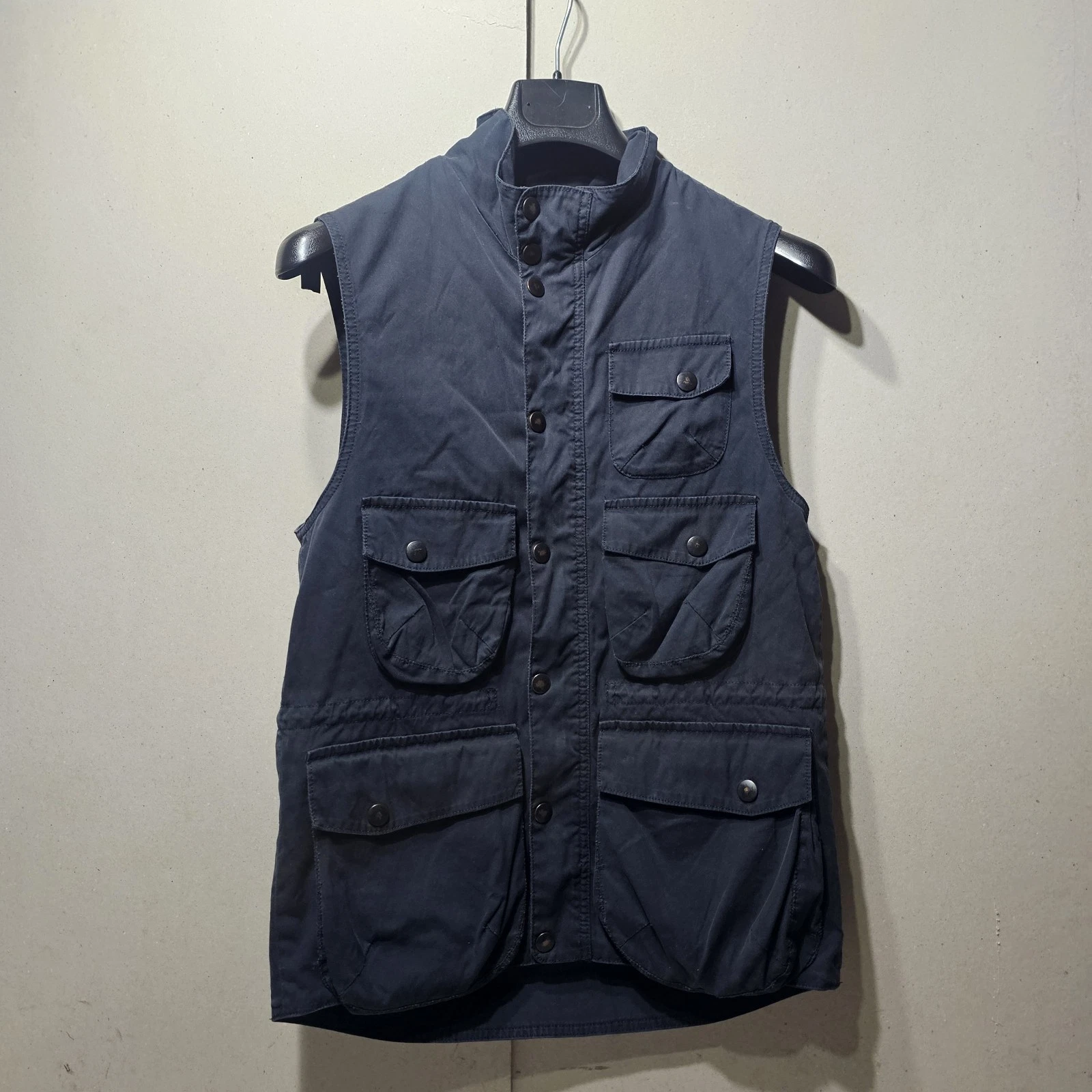 Albam Fishing Utility Vest style top navy blue size 1 (Medium) pit-pit 45cm