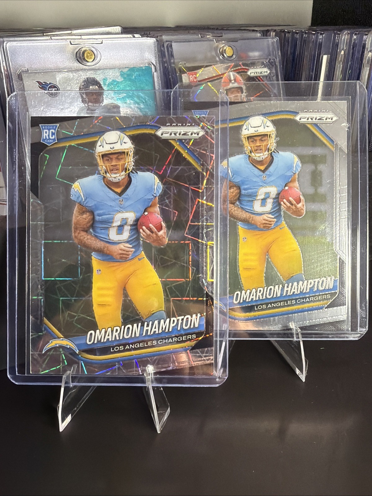 Omarion Hampton Lot Of 2 Rookie Cards Panini Prizm Laser Parallel 