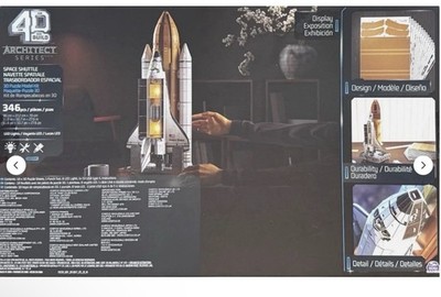 4D Build Space Shuttle 3D Puzzle Model Kit with LED Lights NEW
