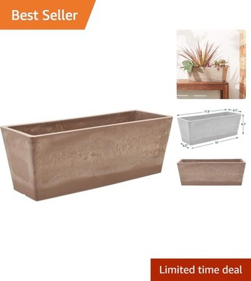 Unique Artisan Finish Taupe Window Planter - Eco-Friendly Recycled Materials
