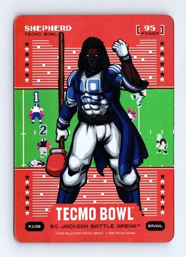 Bo Jackson Battle Arena TECMO BOWL #R108 Shepherd Red Battlefoil Brawl PWR 95