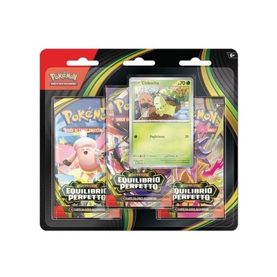 Pokemon Equilibrio Perfetto 3er Pack Blister + Promo Chikorita ITA Sealed NEU