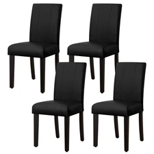 Modern Dining Chair with Waterproof Faux Leather Upholstery