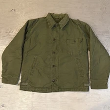 Vintage 1962 USN Navy A-2 Cold Weather Permeable Deck Jacket Vietnam Era Large