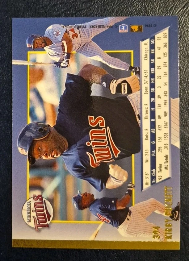 1994 Fleer Ultra - Kirby Puckett #394 - Image 2 of 2