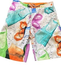 Gap Boys Swim Trunks Youth Xl 12 Goggles Fins Print Colorful Shorts Elastic