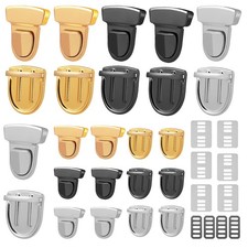 12 Sets Handbag Hardware Metal Clasp Locks for Making Purse Clips Handbags