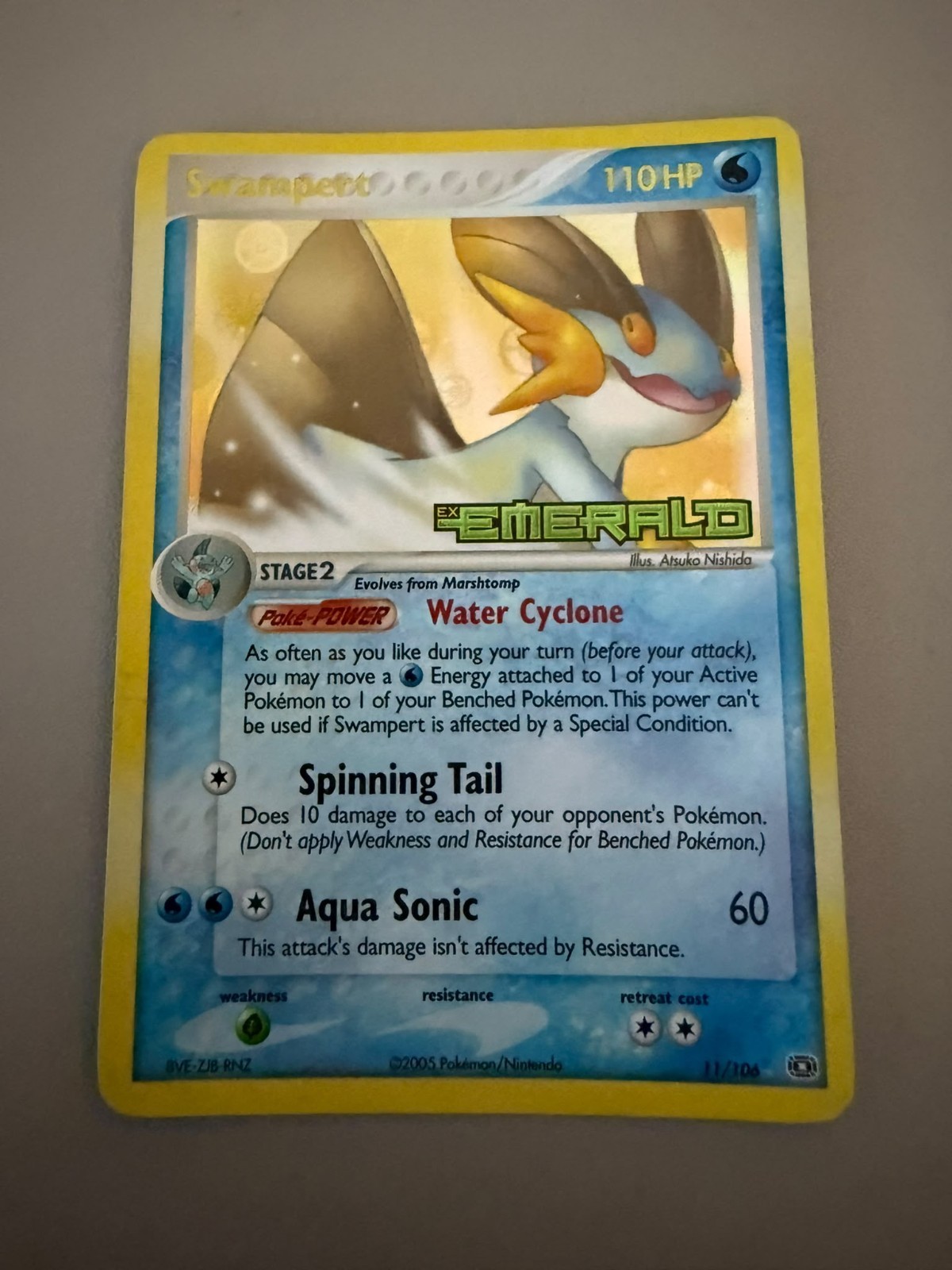 Pokemon Swampert 11/106 EX Emerald Reverse Holo Vintage TCG Card - LP