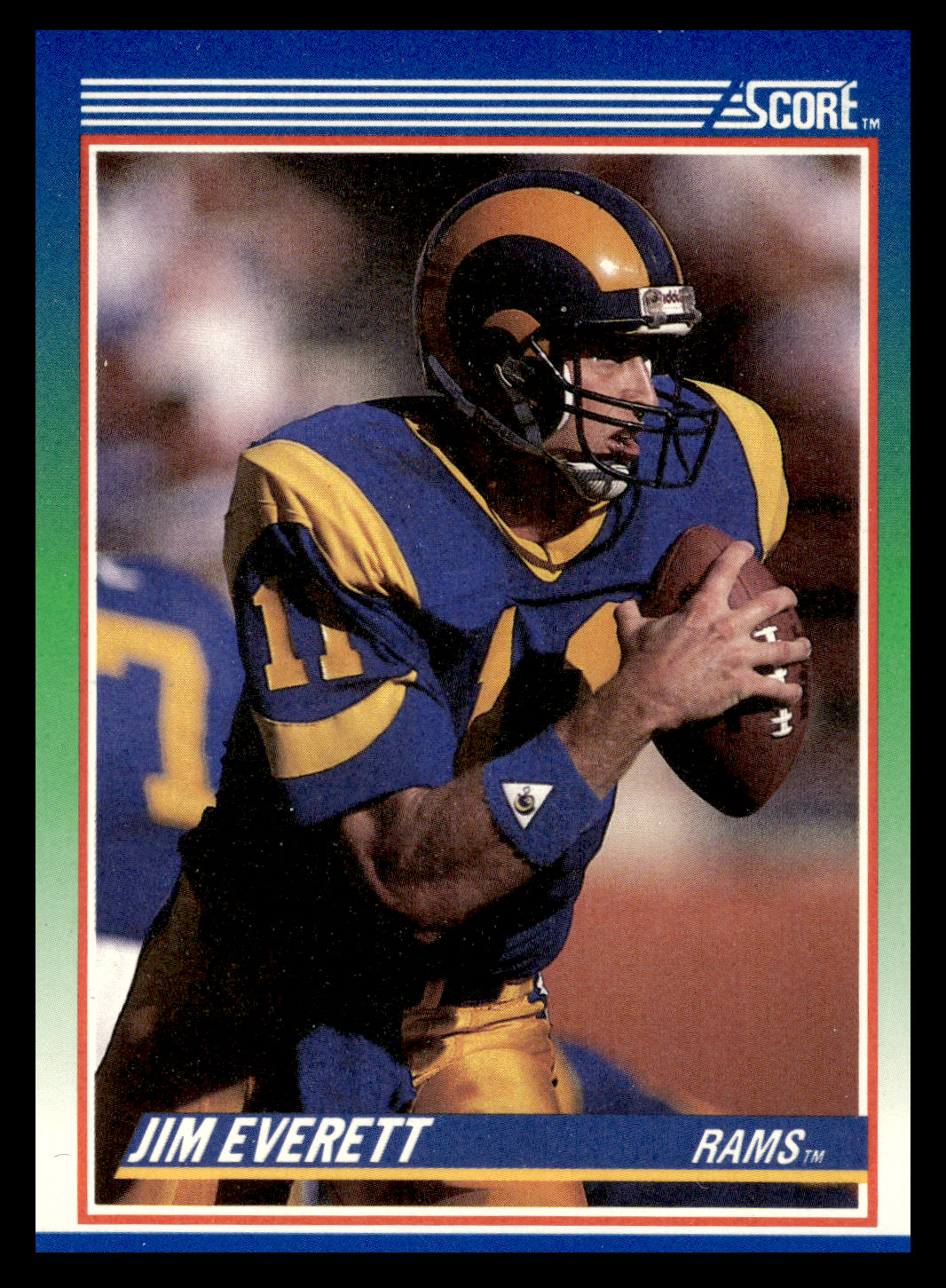 1990 Score Jim Everett #4 Los Angeles Rams NFL Football