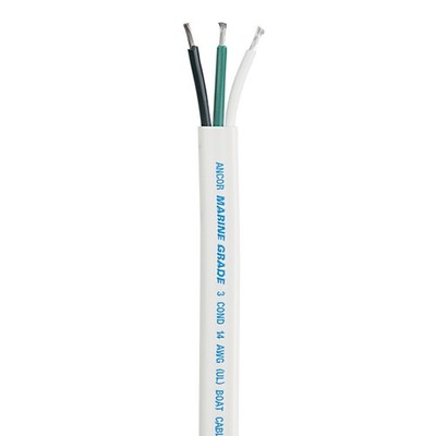 Ancor Marine 14/3AWG Boat Flat Triplex Tinned Copper Electrical Wire Cable 100FT