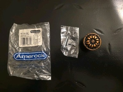 Amerock Natural Elegance Rustic Bronze 1 1/4'' Round Cabinet Pull Knob BP1336RBZ