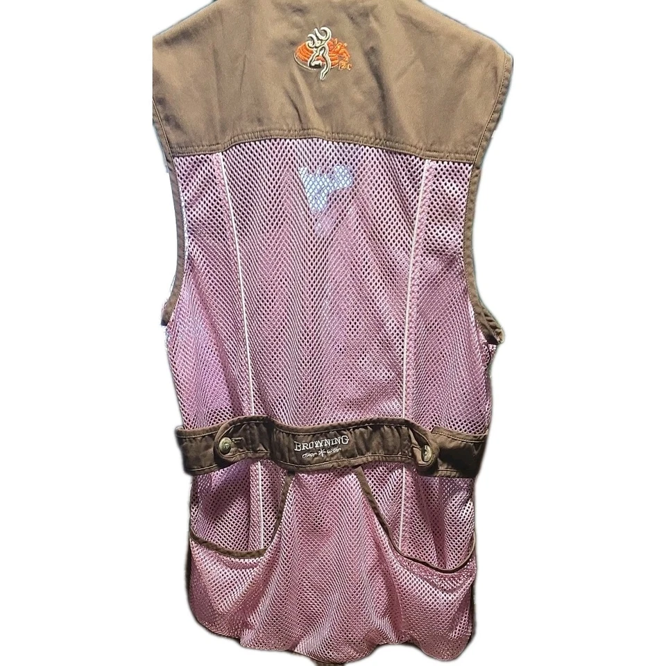 Browning Women's Shooting Vest Pink and Brown mesh. Good quality vest. - Image 3 of 3