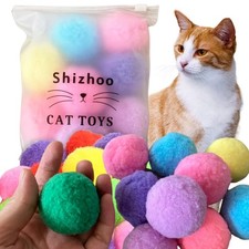 10 PCS 2.0 Inch Soft Pom Pom Balls Kittens Lightweight Interactive Toy Cat