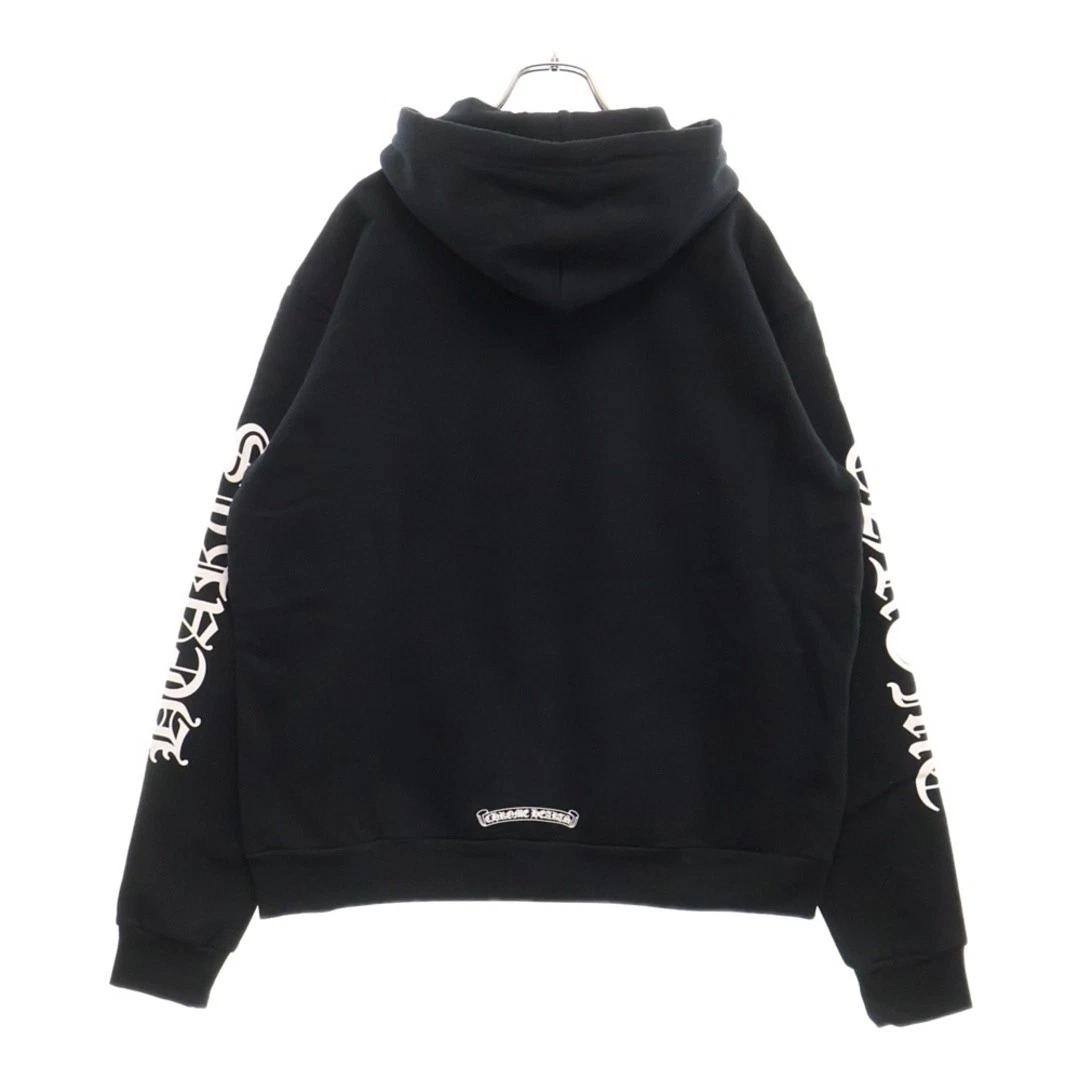 Felpa con cappuccio pullover CHROME HEARTS SWTSHRT PLVR stampa logo braccio nero usata 6db4ad8c243