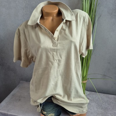 Damen Shirt Elevate Shirt Gr. M bis XXL Kurzarm Beige Polokragen (0788)